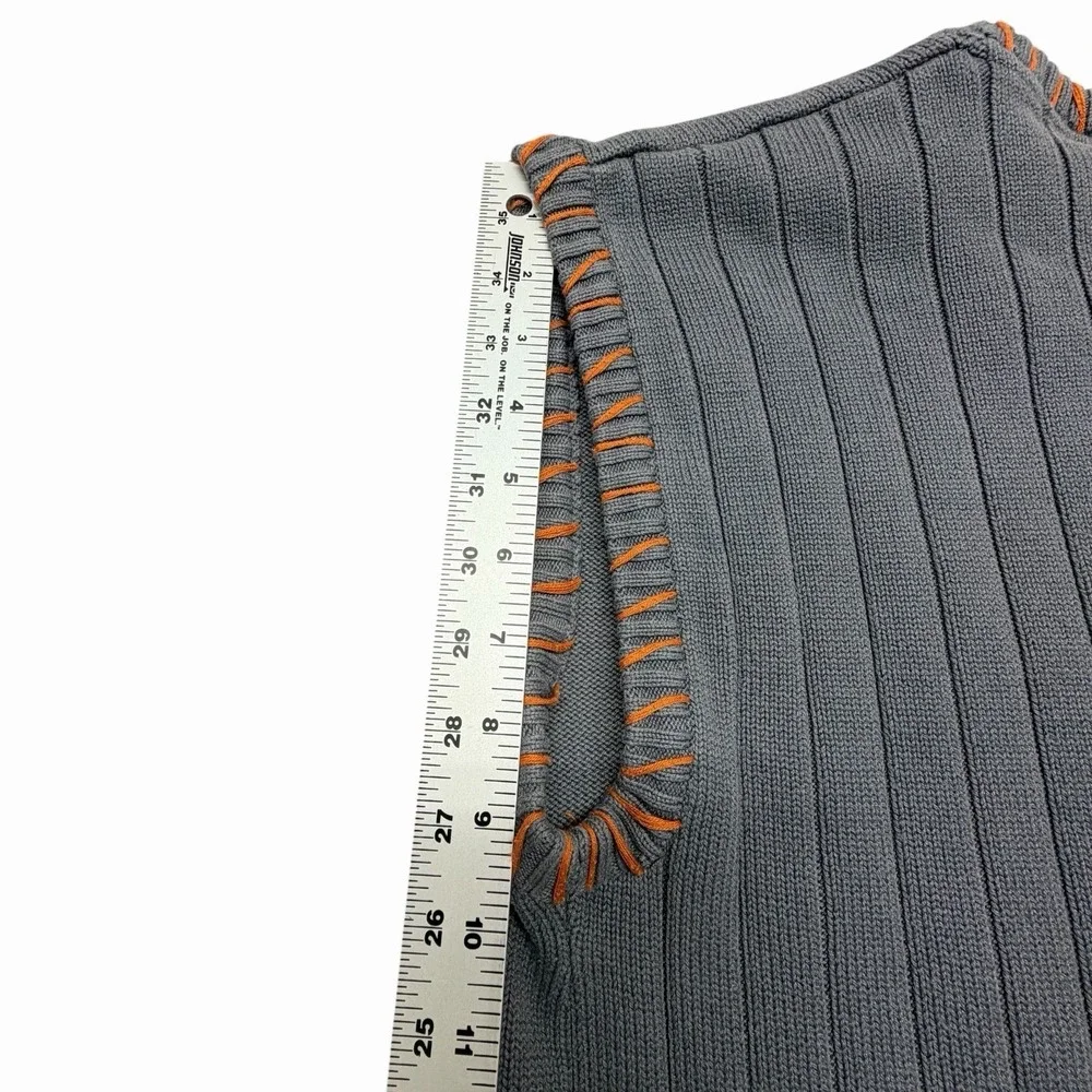 Nike Air Jordan Argyle Sweater Vest Mens Gray Orange V Neck Jumpman Golf Size L